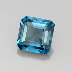 Topázio azul natural 2,00ct, corte esmeralda, VVS