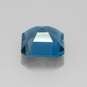 Topázio azul natural 1,96ct, corte esmeralda, VS
