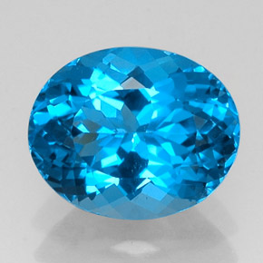 Topázio azul natural 11,16ct, corte oval, VS
