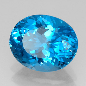 Topázio azul natural 11,16ct, corte oval, VS