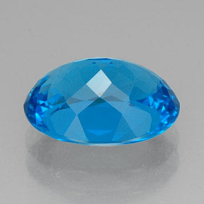 Topázio azul natural 12,83ct, corte oval, VVS
