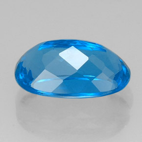 Topázio azul natural 9,66ct, corte oval, IF