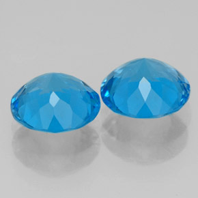 Pedras preciosas de topázio azul natural de  ct, corte redondo, VVS