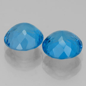 Pedras preciosas de topázio azul natural de  ct, corte redondo, VVS