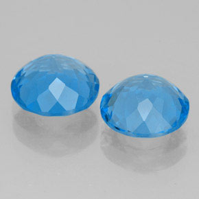 Pedras preciosas de topázio azul natural de  ct, corte redondo, VVS