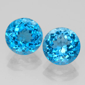 Pedras preciosas de topázio azul natural de  ct, corte redondo, VVS-VS