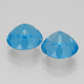 Pedras preciosas de topázio azul natural de  ct, corte redondo, VVS-VS