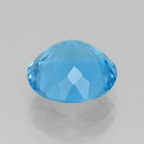Topázio azul natural 3,28ct, corte redondo, VVS