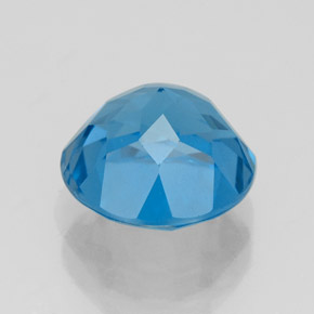 Topázio azul natural 3,75ct, corte redondo, VVS