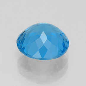 Topázio azul natural 3,31ct, corte redondo, VS-SI