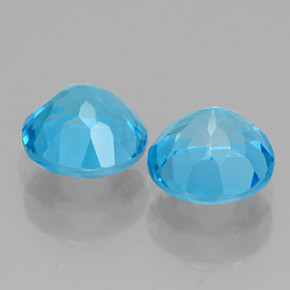 Pedras preciosas de topázio azul natural de  ct, corte redondo, VVS-VS