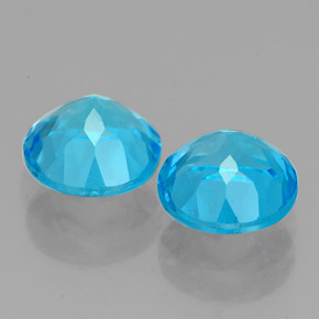 Pedras preciosas de topázio azul natural de  ct, corte redondo, VVS