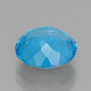 Topázio azul natural 3,45ct, corte redondo, VVS