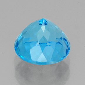 Topázio azul natural 2,94ct, corte redondo, VVS