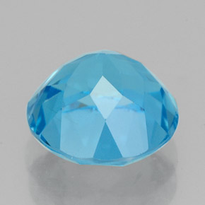 Topázio azul natural 3,55ct, corte redondo, VVS