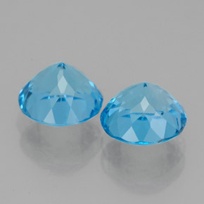 Pedras preciosas de topázio azul natural de  ct, corte redondo, VVS