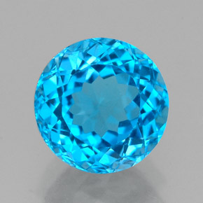Topázio azul natural 2,65ct, corte redondo, VVS