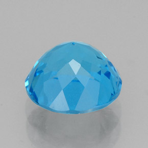 Topázio azul natural 2,65ct, corte redondo, VVS