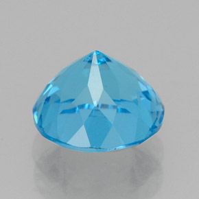 Topázio azul natural 2,66ct, corte redondo, VVS