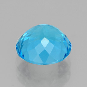 Topázio azul suíço natural 2,43ct, corte redondo, VVS