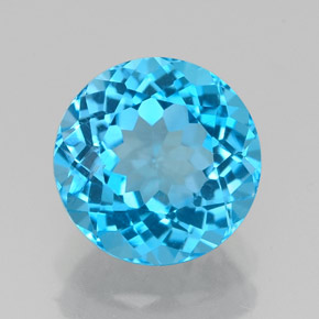 Topázio azul natural 2,34ct, corte redondo, VS