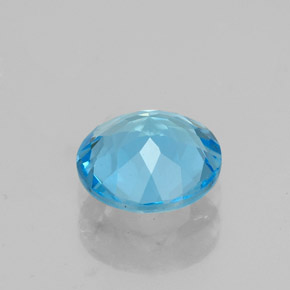 Topázio azul natural 1,34ct, corte redondo, VVS-VS