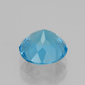 Topázio azul natural 2,46ct, corte redondo, VVS