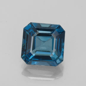 Topázio azul natural 2,89ct, corte esmeralda, VVS-VS