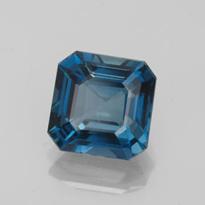 Topázio azul natural 2,89ct, corte esmeralda, VVS-VS