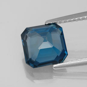 Topázio azul natural 2,89ct, corte esmeralda, VVS-VS