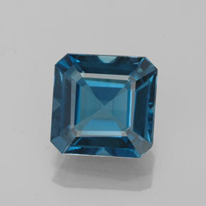 Topázio azul natural 2,63ct, corte esmeralda, VVS-VS