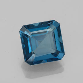 Topázio azul natural 2,63ct, corte esmeralda, VVS-VS