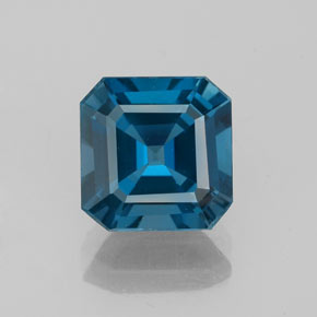 Topázio azul natural 2,41ct, corte esmeralda, VVS