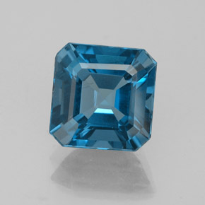 Topázio azul natural 2,68ct, corte esmeralda, VVS
