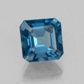 Topázio azul natural 2,68ct, corte esmeralda, VVS