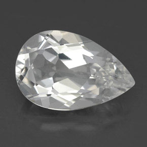 Topázio branco natural 3,60ct, formato de pêra, VVS-VS