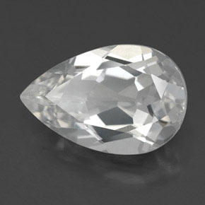 Topázio branco natural 3,60ct, formato de pêra, VVS-VS