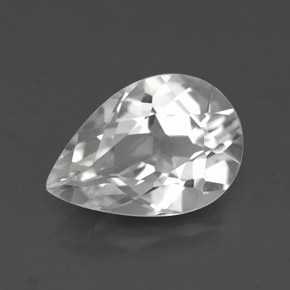 Topázio branco natural 3,36ct, formato de pêra, VVS