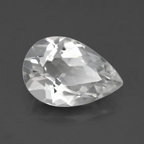 Topázio branco natural 3,36ct, formato de pêra, VVS