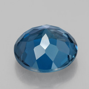 Topázio azul natural 3,38ct, corte redondo, VVS-VS