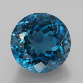 Topázio azul natural 3,75ct, corte redondo, VVS-VS