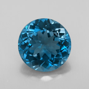 Topázio azul natural 3,25ct, corte redondo, VVS-VS