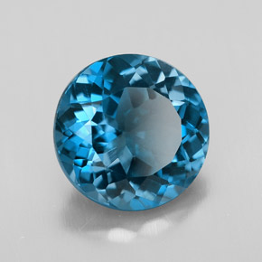 Topázio azul natural 3,25ct, corte redondo, VVS-VS