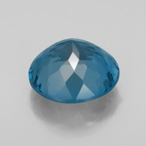 Topázio azul natural 3,43ct, corte redondo, VVS-VS