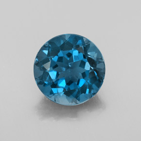 Topázio azul natural 3,35ct, corte redondo, VVS