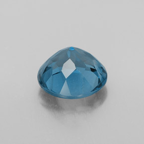 Topázio azul natural 3,35ct, corte redondo, VVS