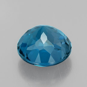 Topázio azul natural 3,26ct, corte redondo, VVS