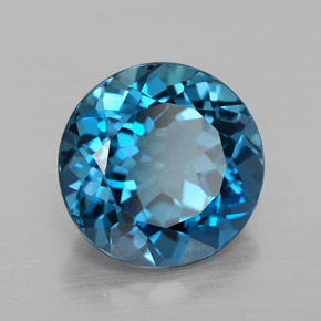 Topázio azul natural 3,30ct, corte redondo, VVS