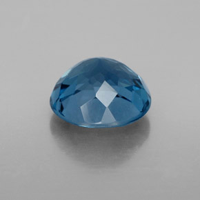 Topázio azul natural 3,49ct, corte redondo, VVS