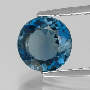 Topázio azul natural 2,53ct, corte redondo, VS